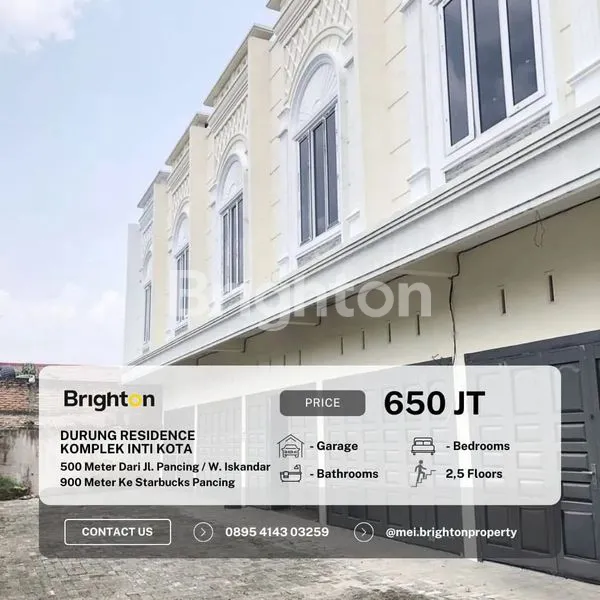 image DIJUAL RUMAH JALAN DURUNG,PANCING - DURUNG RESIDENCE - KONDISI BARU-LOKASI INTI KOTA & STRATEGIS  (1)