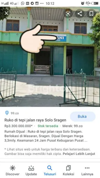 RUKO 2,5 LANTAI SIAP HUNI, TERAWAT, TERLETAK DI BILITON JALAN RAYA SRAGEN