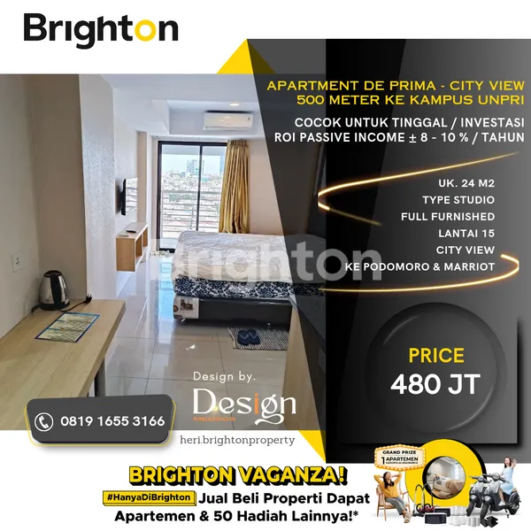 image APARTMENT DE PRIMA. FULL FURNISHED. CITY VIEW. INTI KOTA. 500 M KE KAMPUS UNPRI (1)