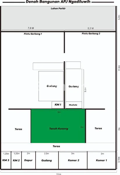 image RUKO LEBAR 13 METER COCOK UTK SHOWROOM DI NGADILUWIH KABUPATEN KEDIRI (2)