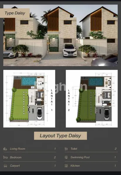 image COZY VILLA MODERN MINIMALIS 2 LANTAI 2 BR DENGAN SWIMMING POOL DI GOA GONG JIMBARAN (8)