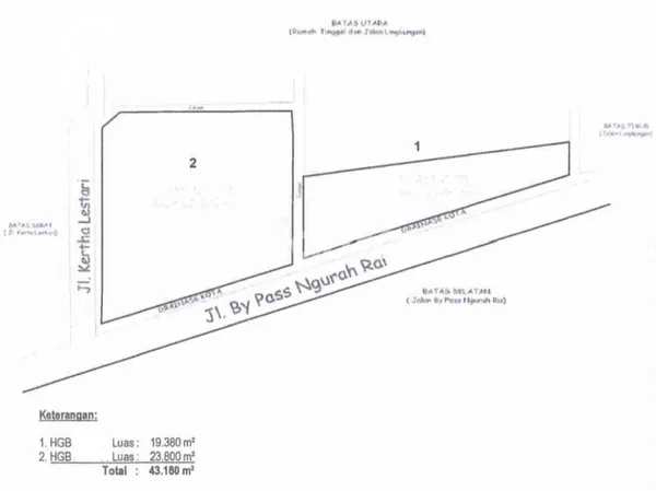 image TANAH 4,3 HA HANYA 15 JT/M² DI JL. RAYA BYPASS NUGRAH RAI SIDAKARYA DENPASAR SELATAN (2)