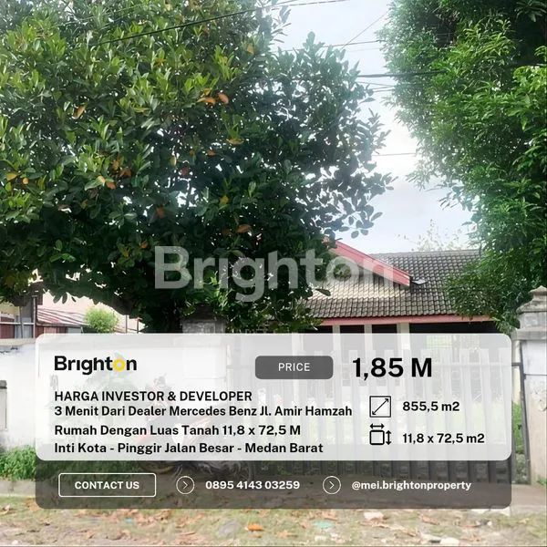 image TANAH UKURAN 11,8 X 72,5 M INTI KOTA DAERAH JALAN ADAM MALIK .HARGA INVESTOR  (1)