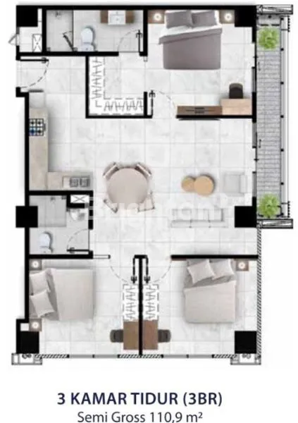 image TYPE 3 BR - APARTEMEN ANWA BINTARO (3)