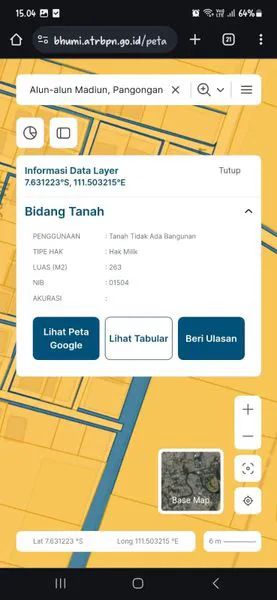 image TANAH DIJUAL L 263M2 PERUM GRIYA TIRTA RAYA INDAH KOTA MADIUN (2)