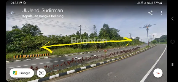image TANAH DARAT, SHM, PERSEGI, JL. JEND. SUDIRMAN, LOKASI DEKAT BANDARA INTERNATIONAL HAS HANADJOEDDIN, BELITUNG, NEMPEL JALAN RAYA  (4)