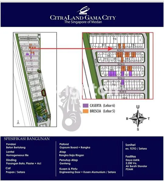 image CITRALAND GAMA CITY, PANCING. NEW PRODUCT. CITRALAND GAMA CITY MEDAN. CLUSTER PASADENA. TYPE CASERTA. LEBAR 6 METER (3)
