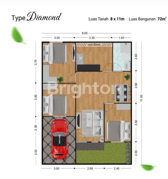 image TYPE DIAMOND UK 8 X 11  RUMAH 1 TINGKAT .SIAP HUNI (2)