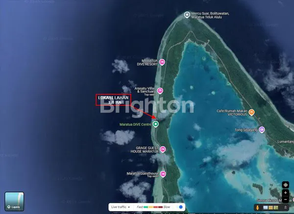 LAHAN PINGGIR PANTAI MARATUA SAMPING DERMAGA