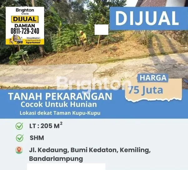 TANAH PEKARANGAN KEDAWUNG BUMI KEDATON KEMILING BANDARLAMPUNG