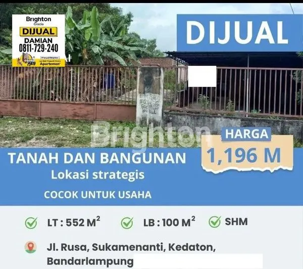 image TANAH DAN BANGUNAN SUKAMENANTI KEDATON BANDARLAMPUNG (1)