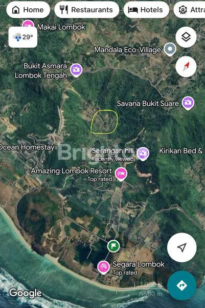 TANAH DI SERANGAN LOMBOK NTB 1.7 HA