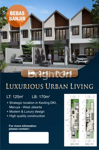 image RUMAH MERUYA KAV DKI 125M2 BRAND NEW BARAT LAUN SHM SIAP HUNI ROW LEBAR 2 MOBIL (2)