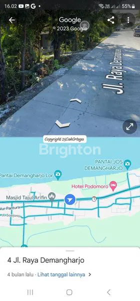 TANAH SHM PEKARANGAN DI JALAN NASIONAL PANTURA TEGAL-PEMALANG JAWA TENGAH