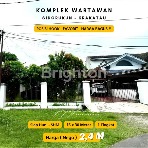 image HARGA BAGUS !! RUMAH HOOK. KOMPLEK WARTAWAN, SIDORUKUN, KRAKATAU. 16 X 30 M. SHM. IMB. INTI KOTA, STRATEGIS. (1)