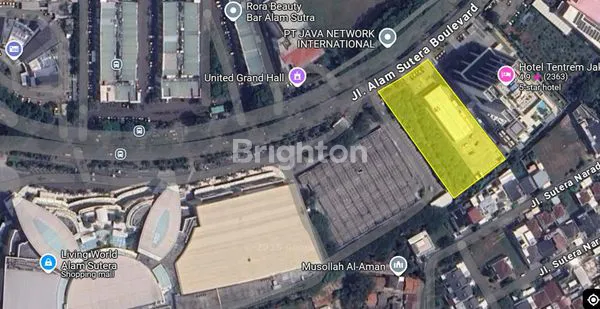 KAVLING KOMERSIL SEBELAH HOTEL TENTRAM ALAM SUTERA TANGERANG