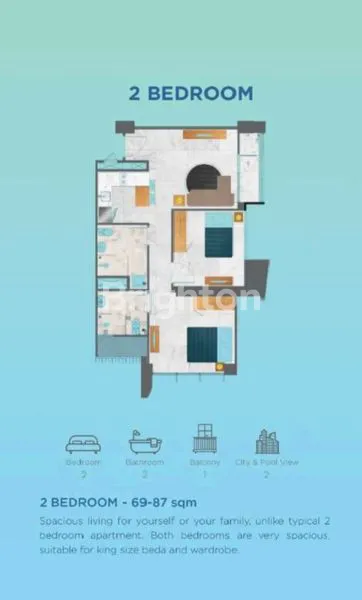 image CIPUTRA INTERNATIONAL PURI, TOWER SAN FRANSISCO, TYPE 2 BR (8)