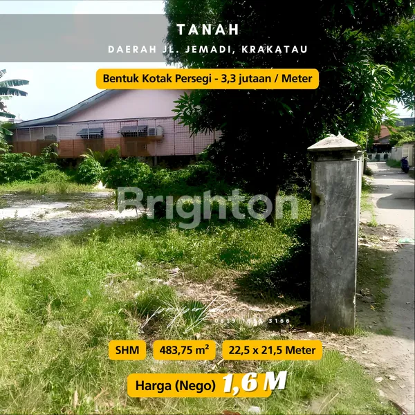 image TANAH BENTUK PERSEGI. DAERAH JL. JEMADI, KRAKATAU. INTI KOTA. SHM. HARGA NEGO. (1)