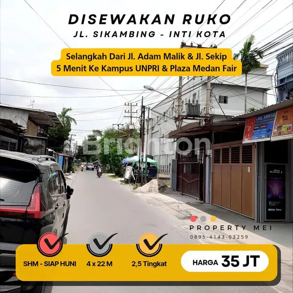 image DISEWAKAN RUKO INTIKOTA - SIAP HUNI JL.SIKAMBING - SELANGKAH DARI JL. ADAM MALIK & JL. SEKIP  (1)