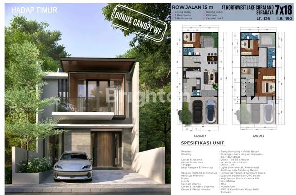 JUAL RUMAH BARU NORTHWEST LAKE CITRALAND SURABAYA