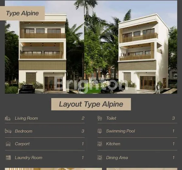 VILLA CANTIK  JIMBARAN  BALI 3 BEDROOM 3 LANTAI TYPE ALPHINE