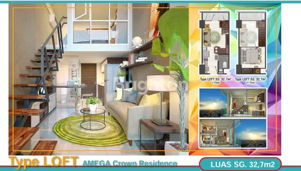 APARTEMEN BARU AMEGA CROWN TIPE LOFT FULL FURNISH