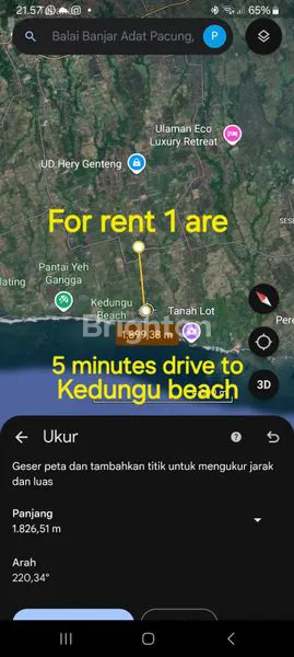 image LAND FOR RENT  5 MINUTES DRIVE TO KEDUNGU BEACH & 25 MINUTES DRIVE TO CANGGU AND PERERENAN (4)