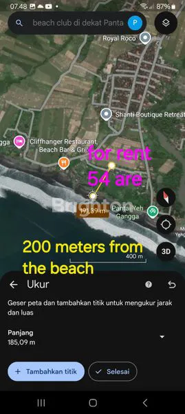 image PINK ZONE LAND FOR RENT ( LEASEHOLD ) 200 METERS TO YEH GANGGA BEACH . (3)