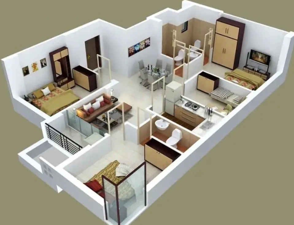 desain rumah minimalis 3 kamar efisien