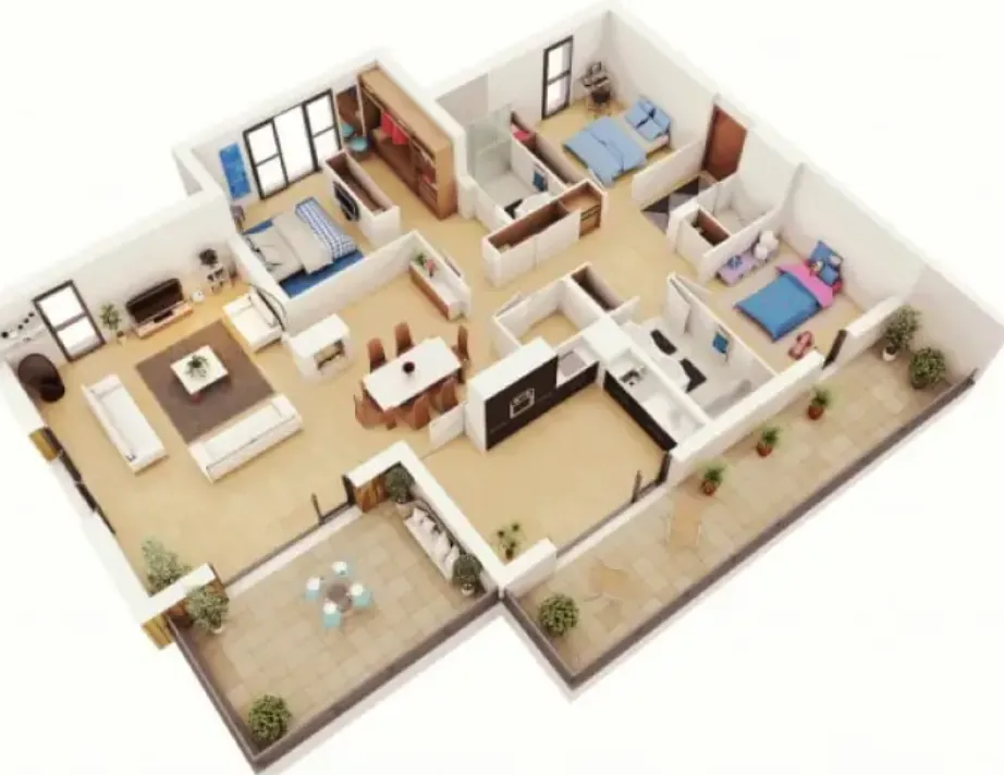 desain rumah minimalis 3 kamar terang