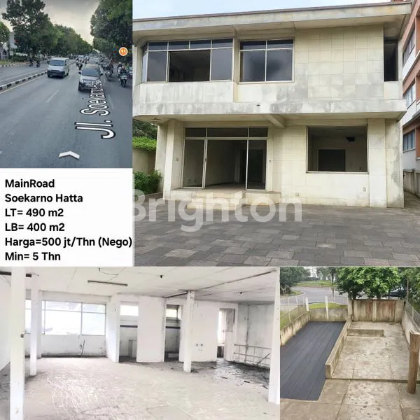 RUKO STRATEGIS MAINROAD SOEKARNO HATTA, LUAS 400M2, AKSES JALAN LEBAR