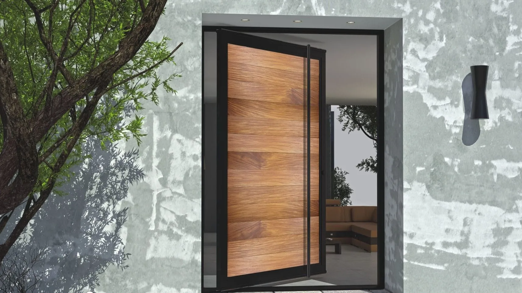 model pintu minimalis kayu solid dan engineered wood