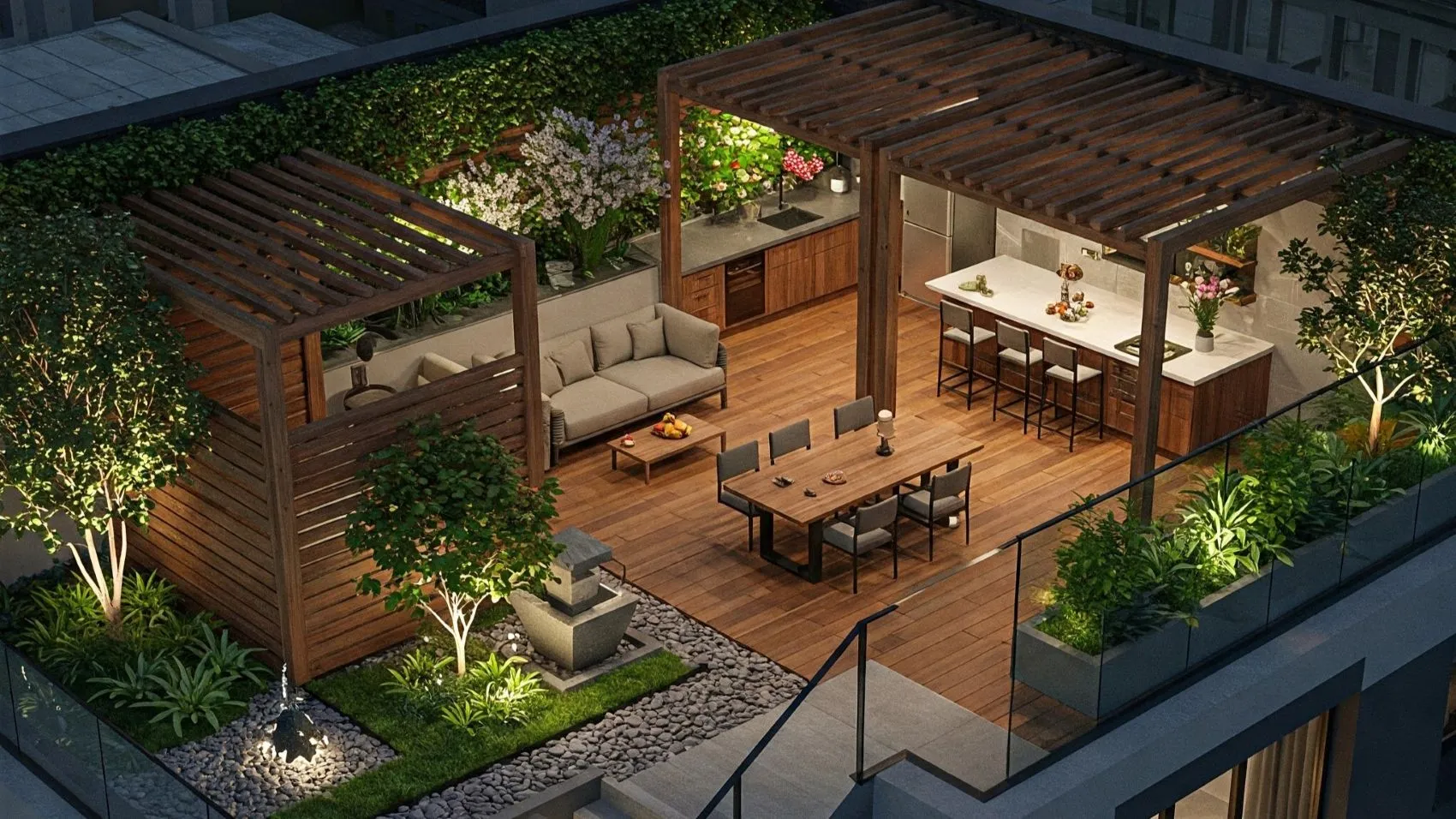 rooftop rumah besar bertingkat