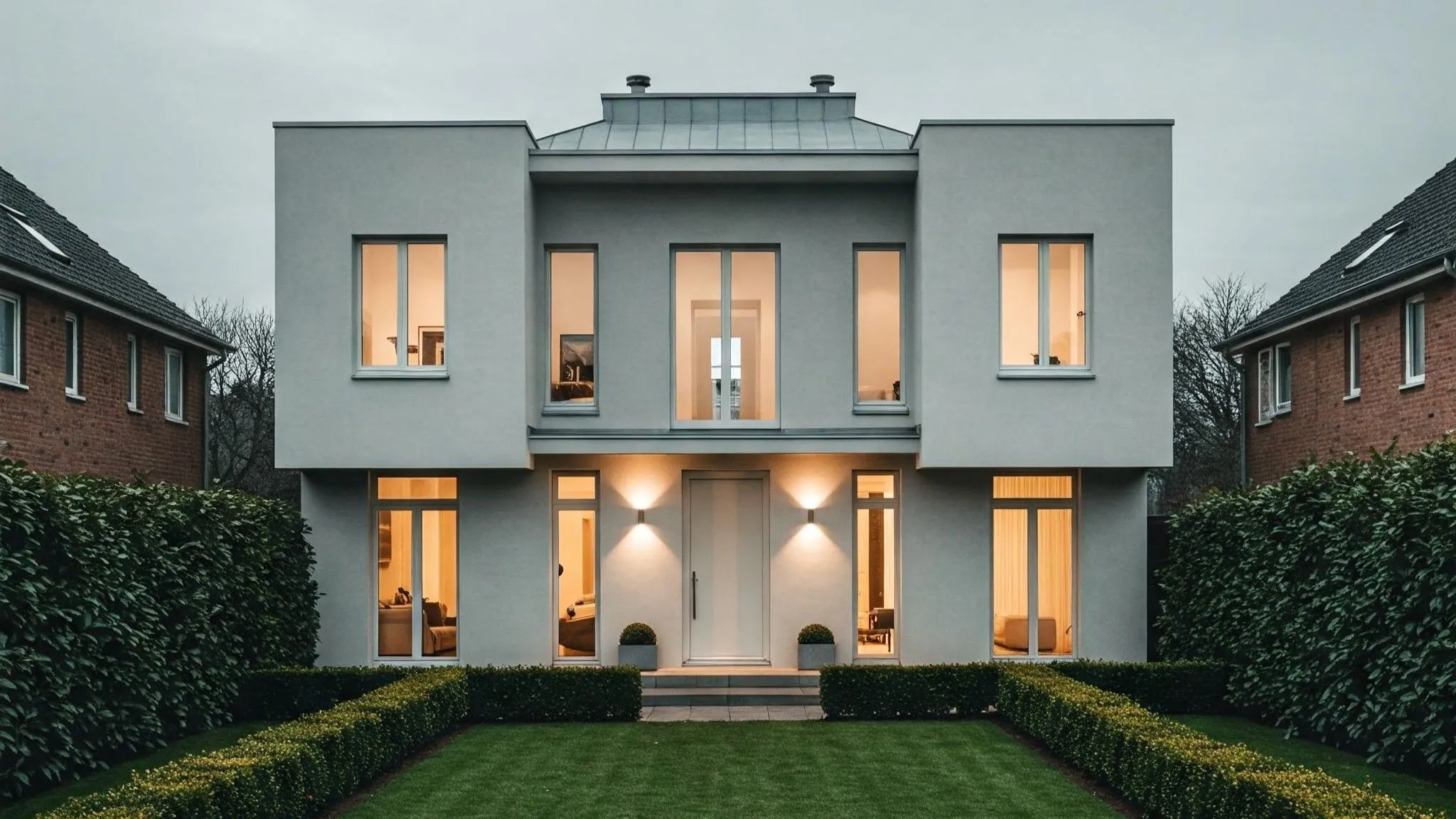 desain rumah 2 lantai minimalis modern elegan tipe kotak simetris modern 5