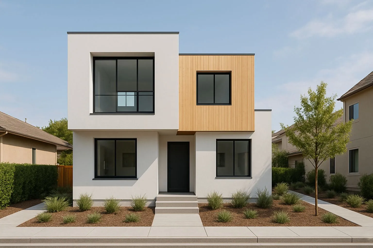 desain rumah 2 lantai minimalis modern elegan mezzanine minimalis 12