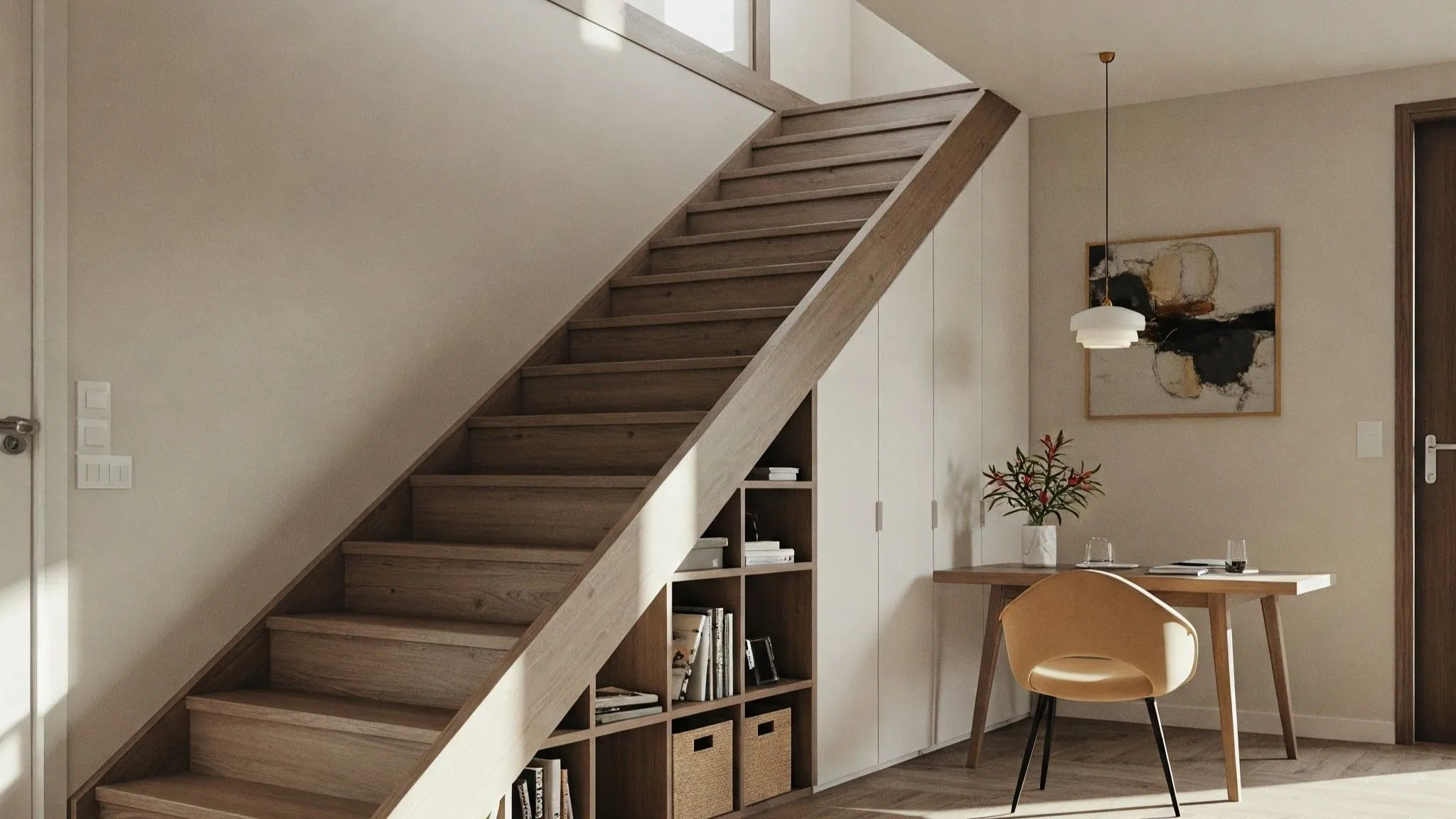 desain rumah 2 lantai minimalis modern elegan pemanfaatan ruang bawah tangga 15