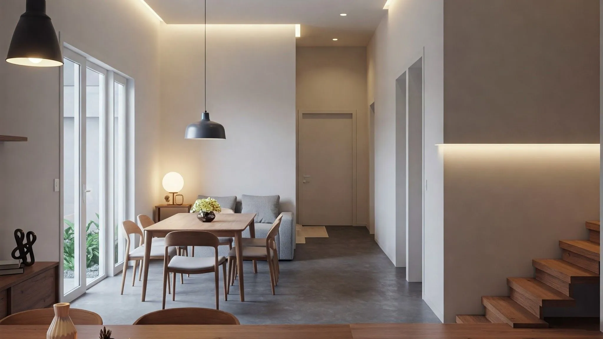 desain rumah 2 lantai minimalis modern elegan trik pencahayaan untuk kesan luas 15