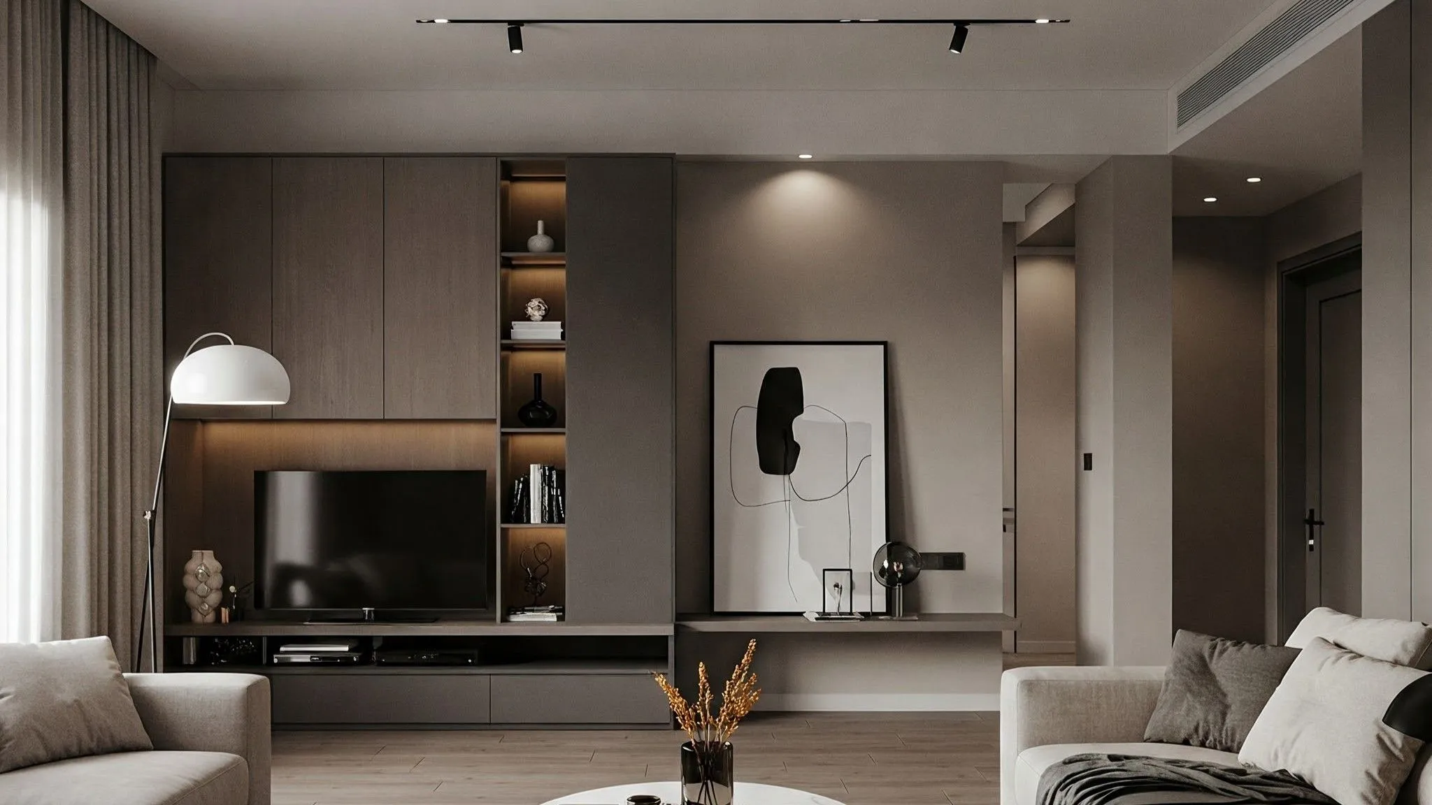 desain rumah 2 lantai minimalis modern elegan furniture built in dan multifungsi 15