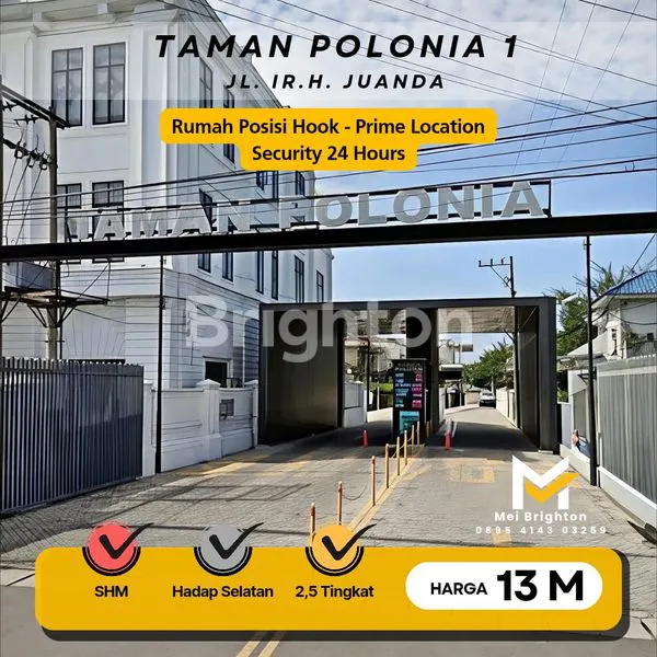 image RUMAH HOOK/SUDUT PERUMAHAN TAMANPOLONIA 1 JL.IR.H. JUANDA PRIME LOCATION SIAP HUNI  (1)