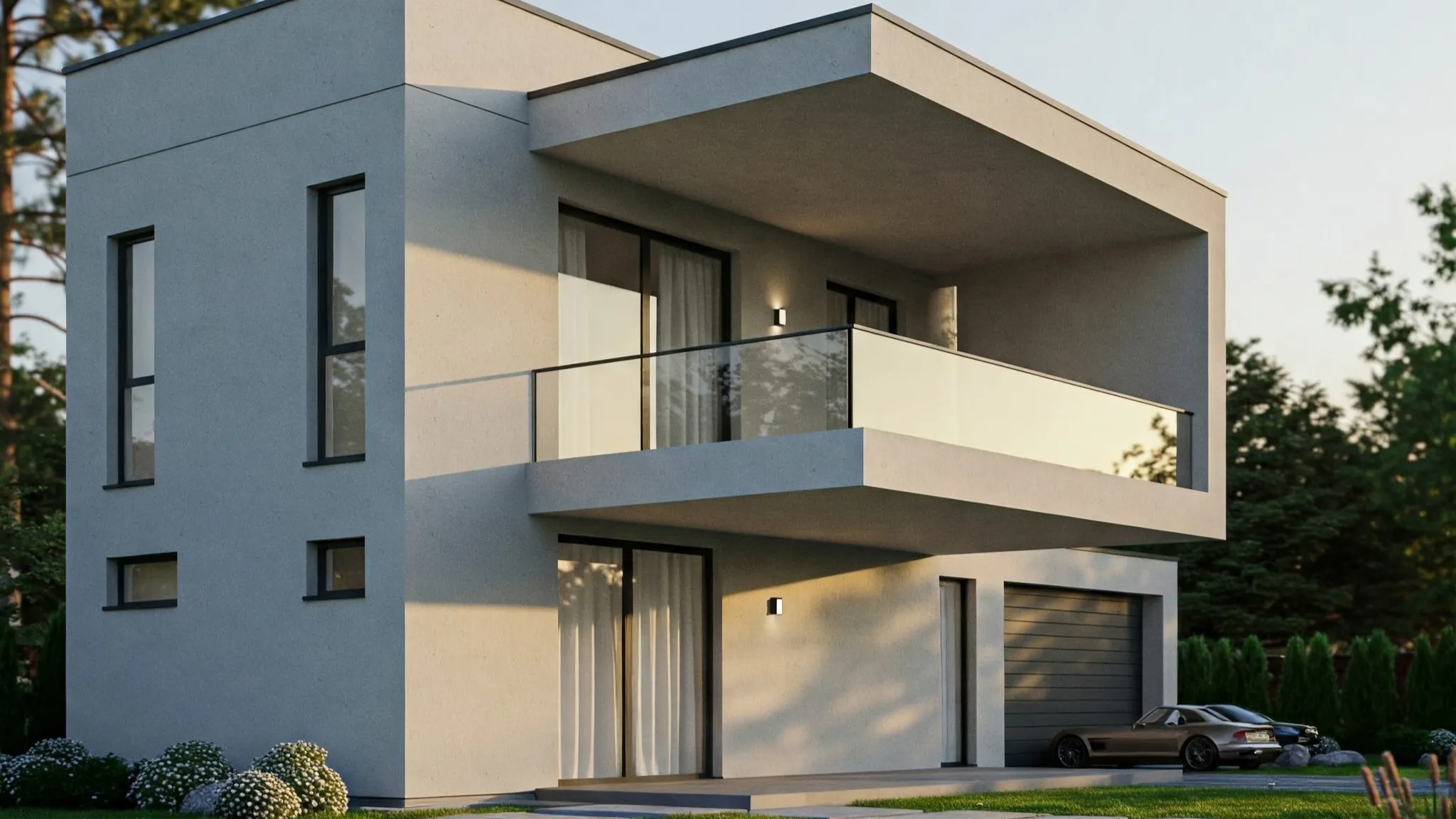 balkon rumah menjorok ke Luar cantilevered balcony 2