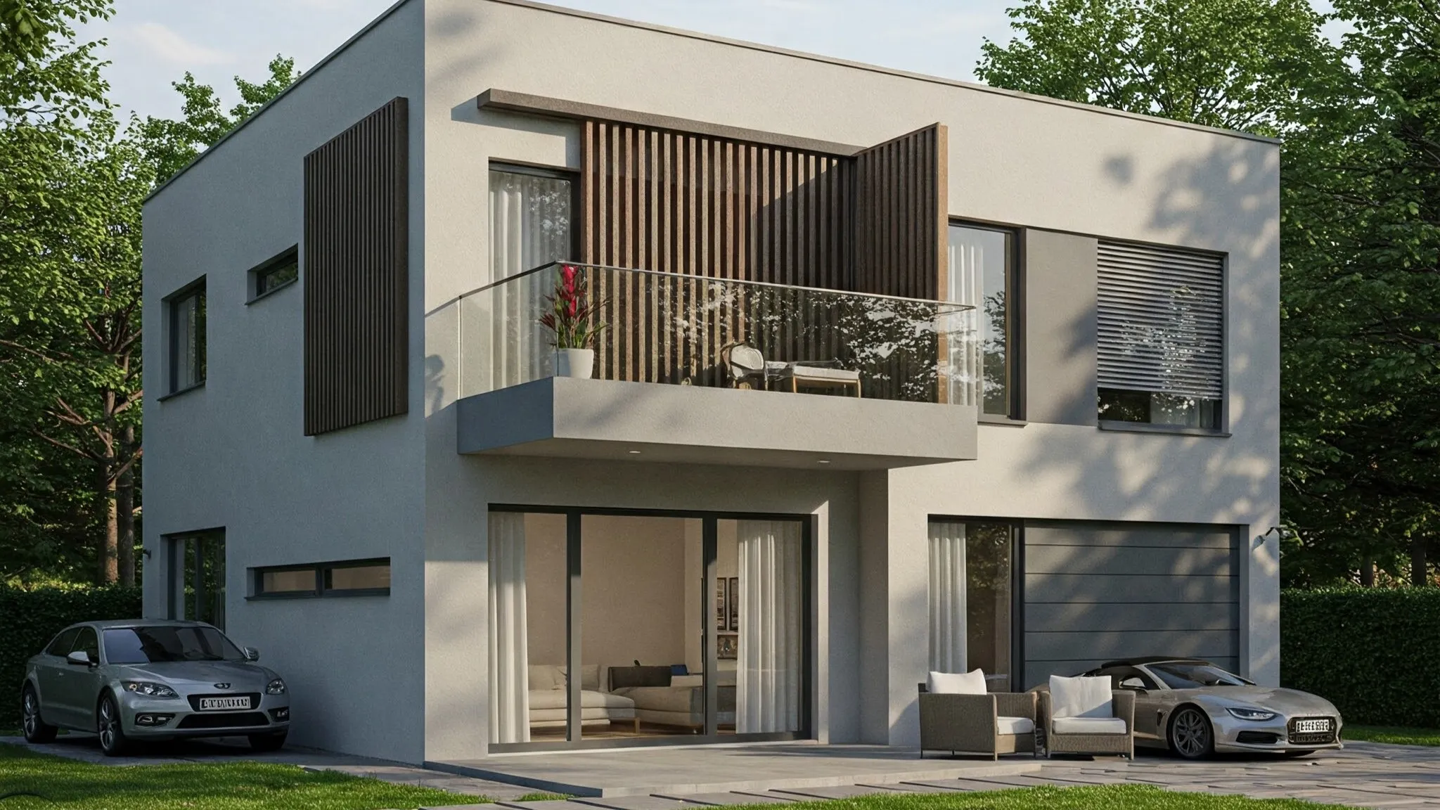 balkon rumah tingkat minimalis 2 lantai perhatikan pencahayaan dan privasi 16