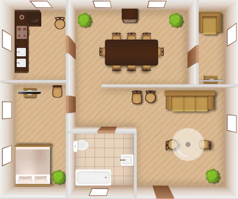 contoh denah rumah 3 kamar