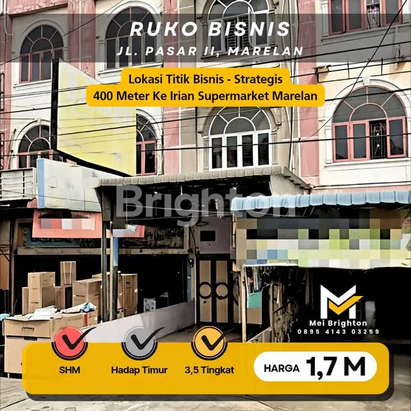 image RUKO BISNIS JL.MARELAN RAYA PASAR II-SPACE DEPAN RUKO PANJANG 10 METER-SIAP HUNI   (1)