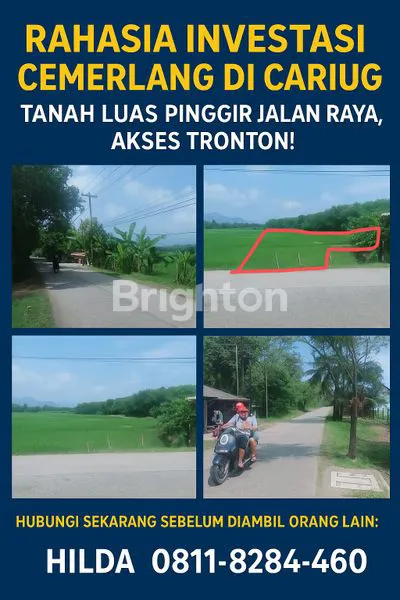 KESEMPATAN EMAS ! TANAH STRATEGIS DI PINGGIR JALAN CARIU JONGGOL