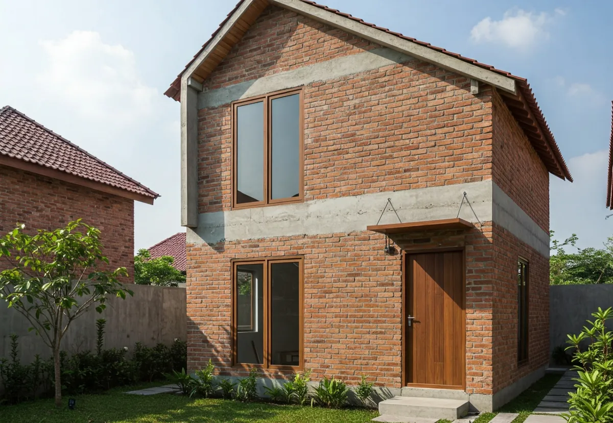 model rumah sederhana bata ekspos tropis modern 9