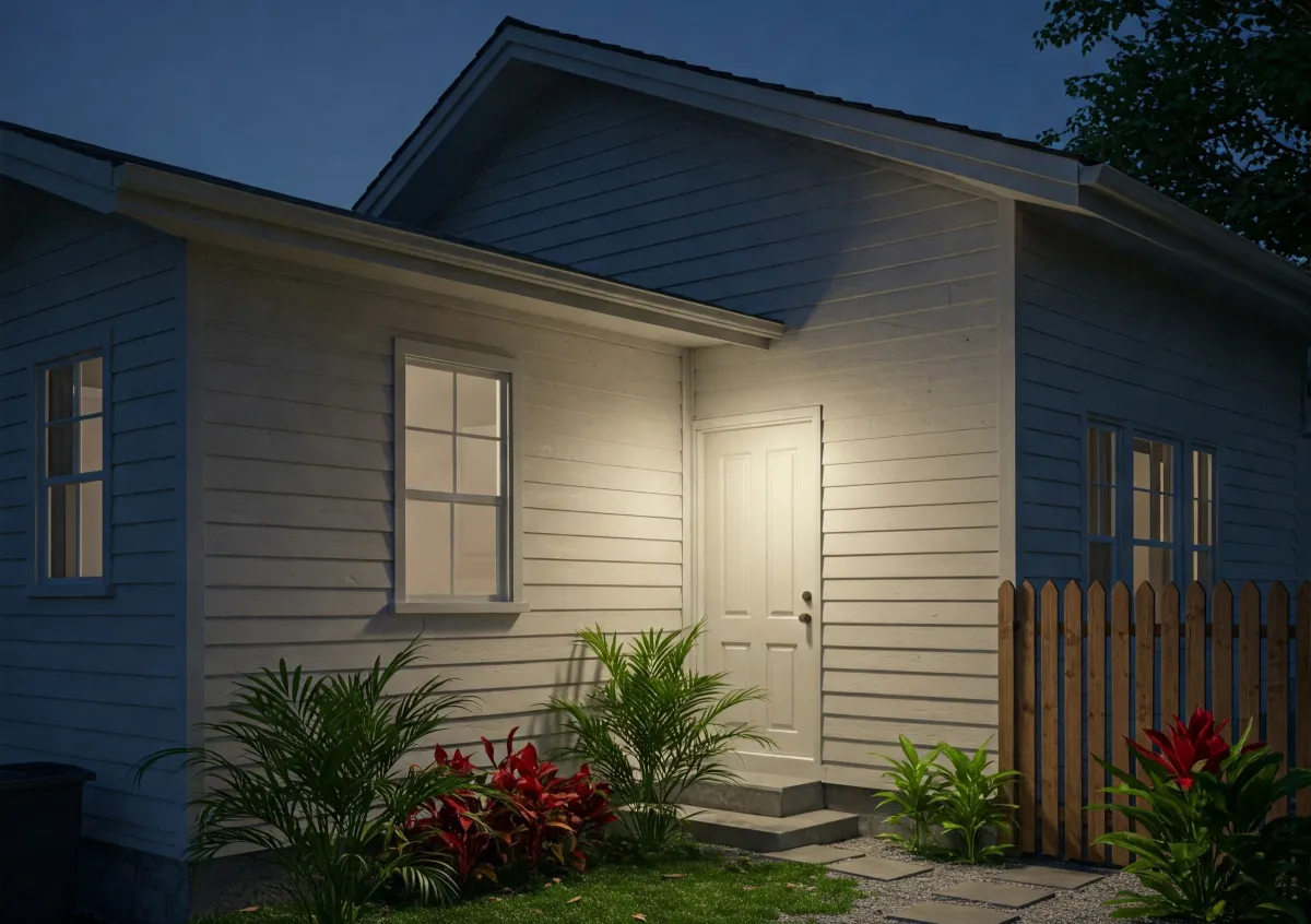 rumah sederhana di sudut dengan taman mini 12