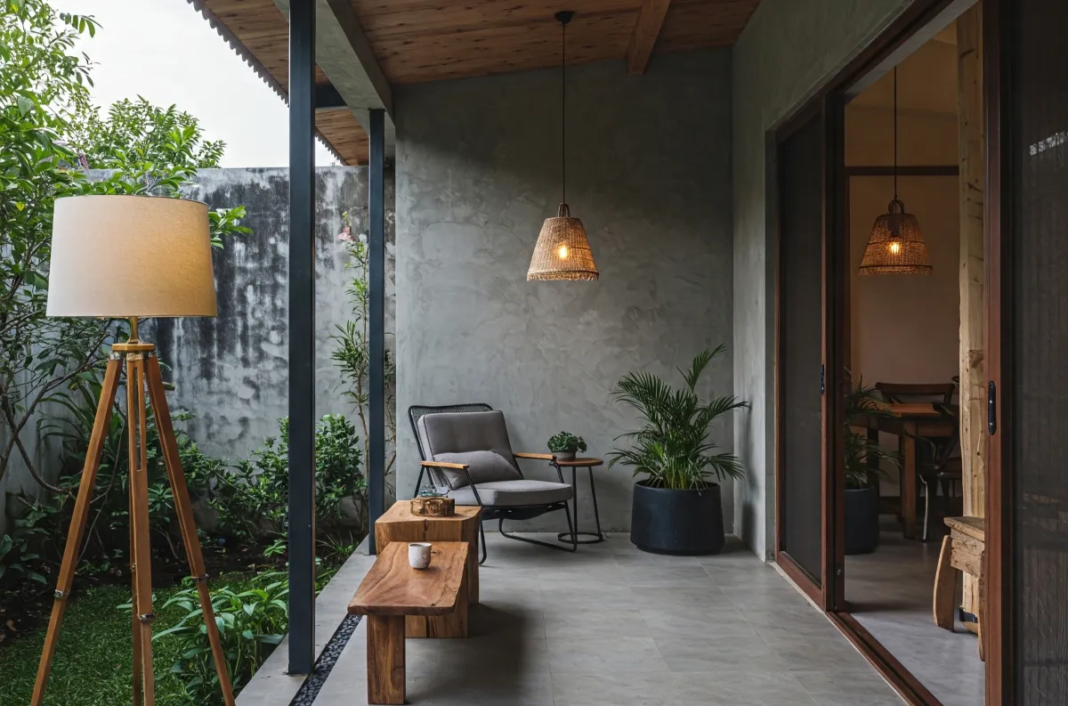 rumah modern teras industrial sederhana 24
