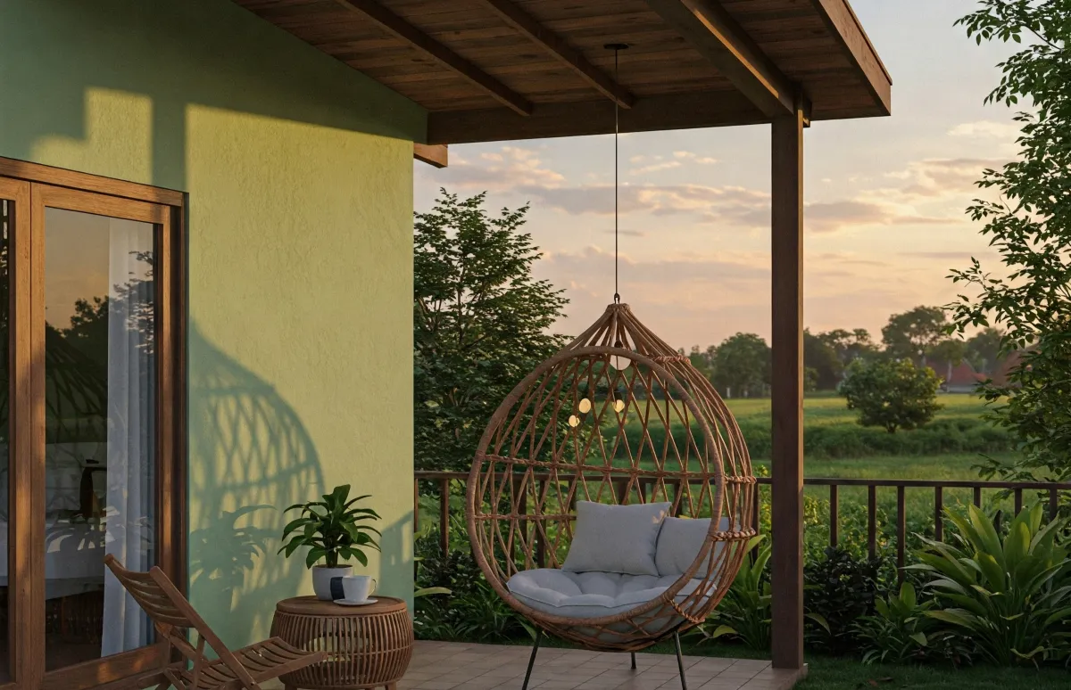 rumah sederhana teras kursi ayun gantung 25