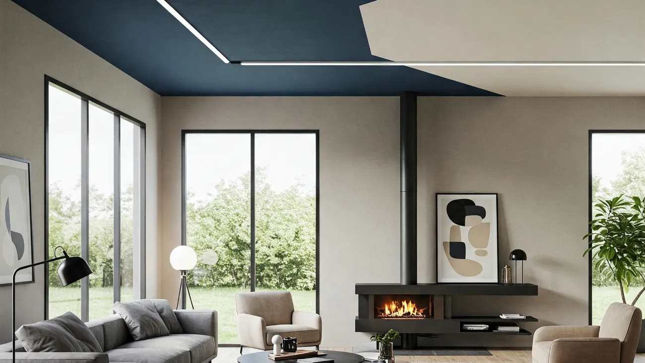 plafon rumah two tone untuk kesan dinamis 15