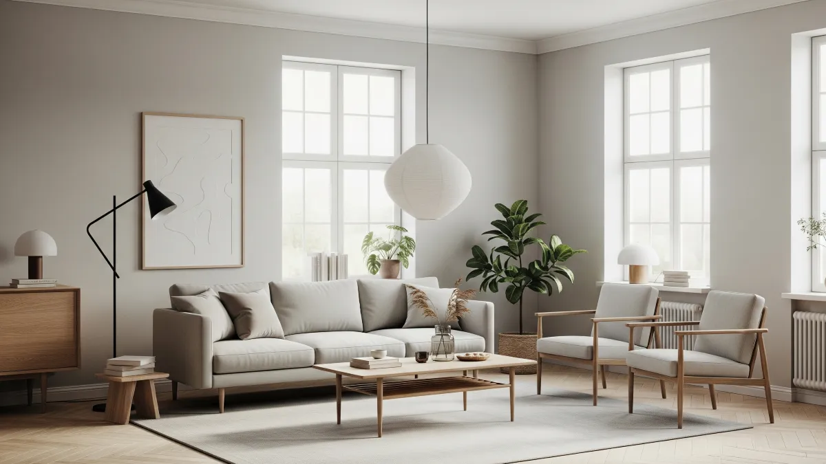 ruang tamu minimalis 3x3 dengan desain japandi 3